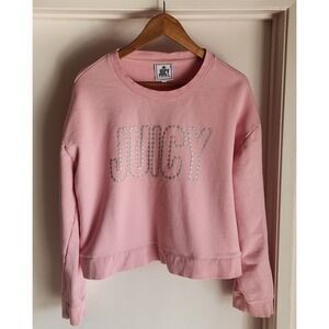 Juicy Couture Pink Crown Logo Sweatshirt Women's XL Pullover Casual Top